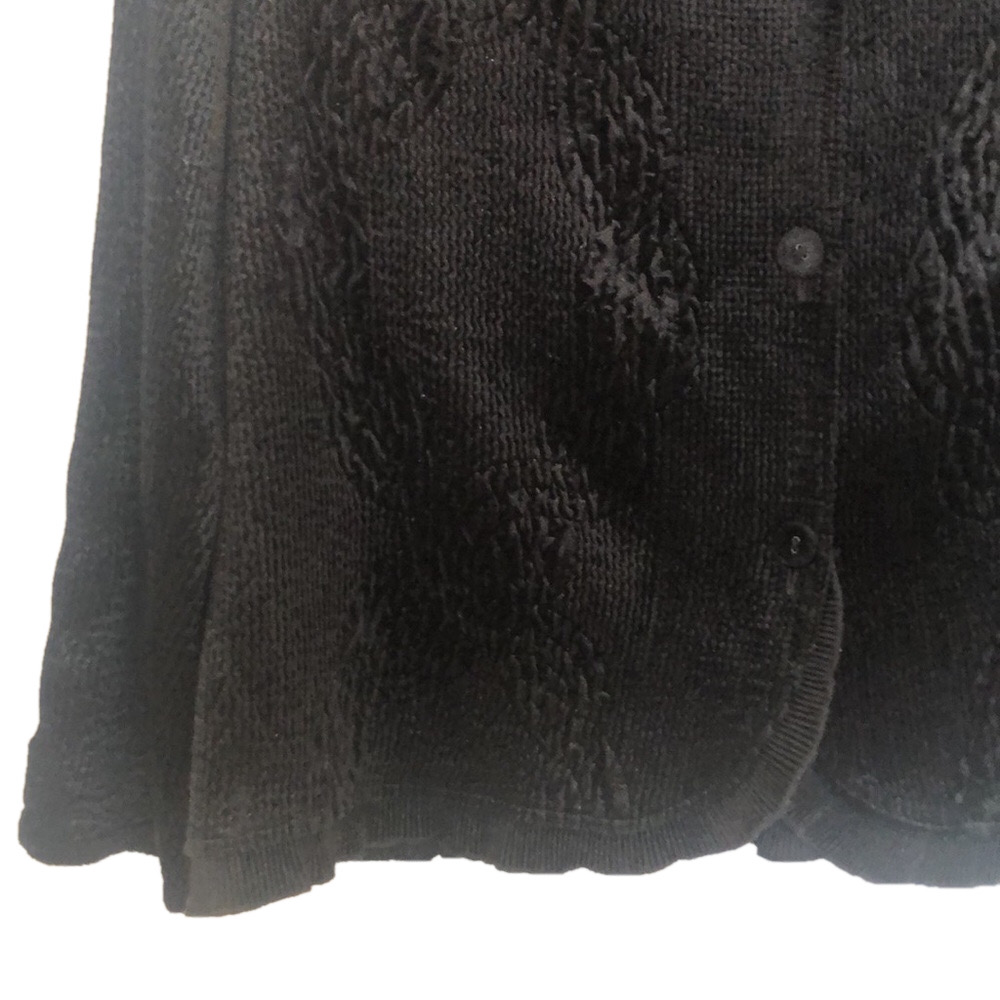 CHICOS Sz 3 Elegant Black Women's Cardigan Jacket PREWORN Pit to Pit 23 1/2" - Picture 7 of 15